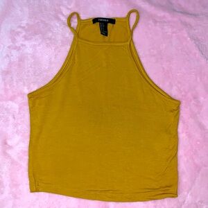 Mustard cropped tank top